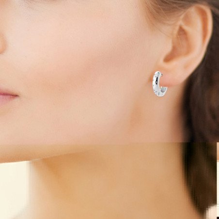 Créoles Argent Rhodié Zircons Scintillants