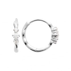 Créoles Ondulées Argent Rhodié & Oxyde de Zirconium | Kara Bijoux