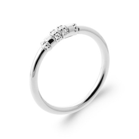 Bague Trilogie Argent Rhodié et Oxydes de Zirconium