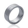 Bague Acier Large à Stries - Bijou Moderne | Kara Bijoux