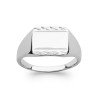 Bague Chevalière Argent Rhodié Bords Facettés | Kara Bijoux