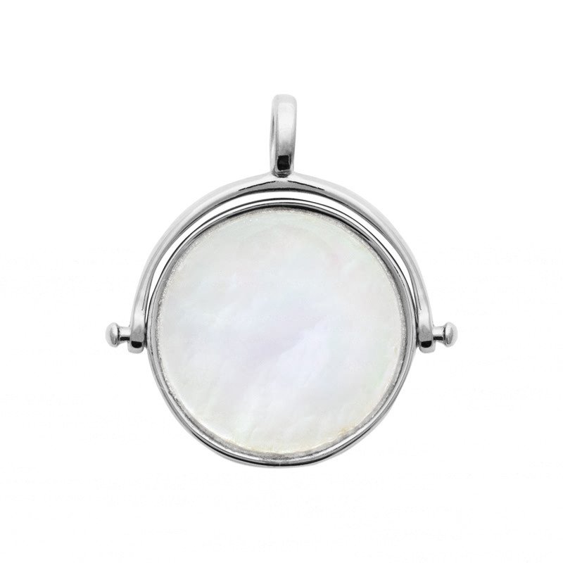PENDENTIF ARGENT 925 RHODIE NACRE
