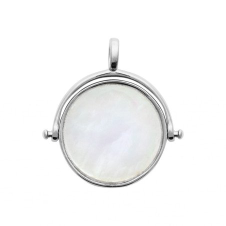 PENDENTIF ARGENT 925 RHODIE NACRE
