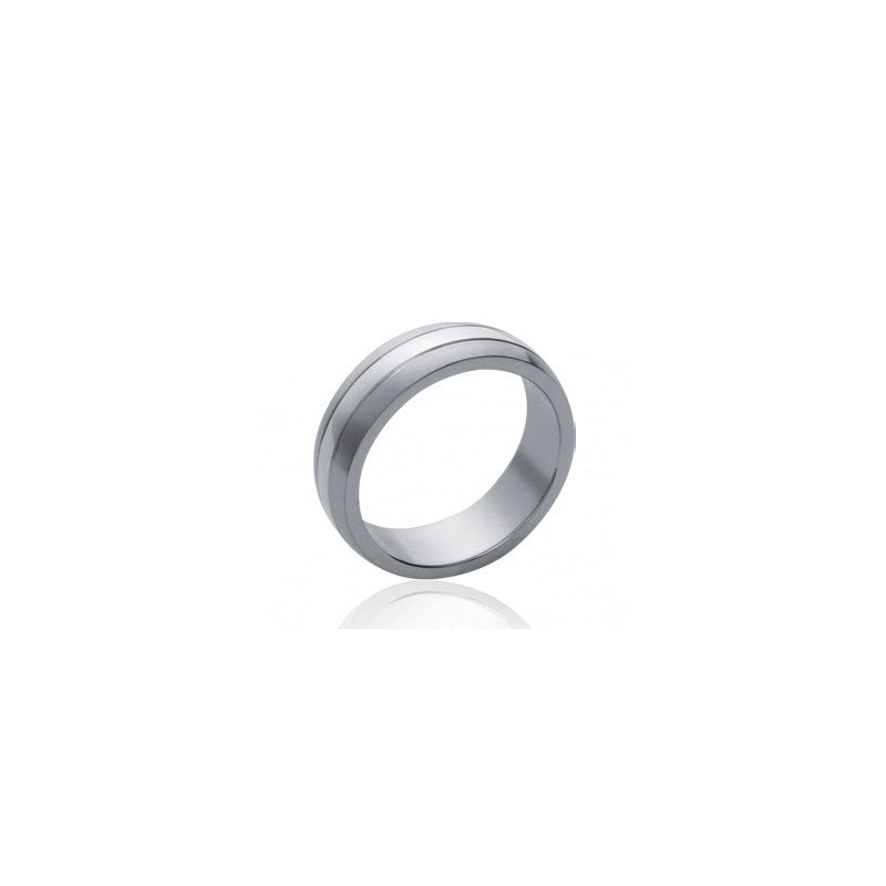 Bague Acier Double Rainure