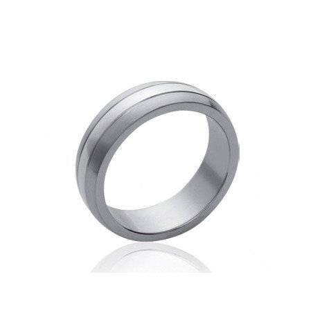 Bague Acier Double Rainure