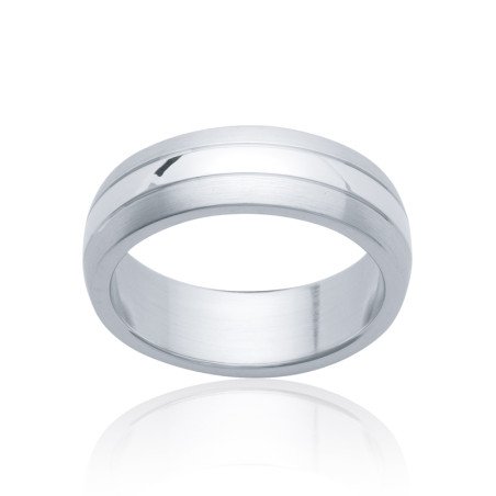 Bague Acier Double Rainure