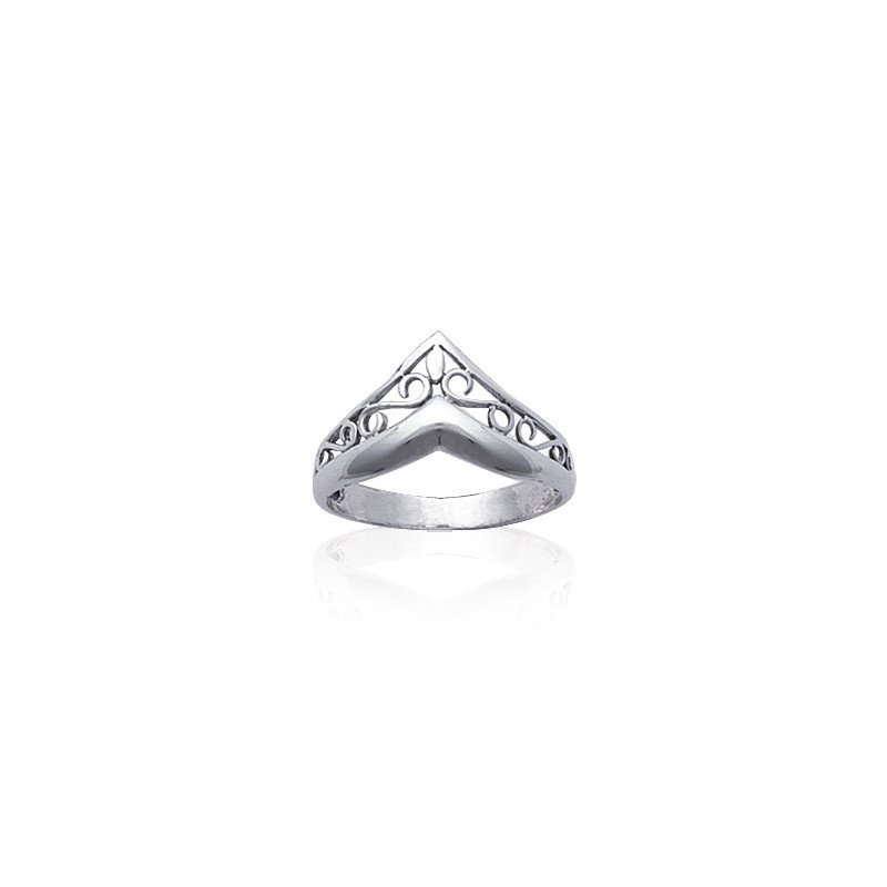 Bague Argent 925 V Ajouré Volutes
