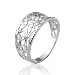 Bague Argent 925 Dentelle Fleurie - Bijou Élégant | Kara Bijoux