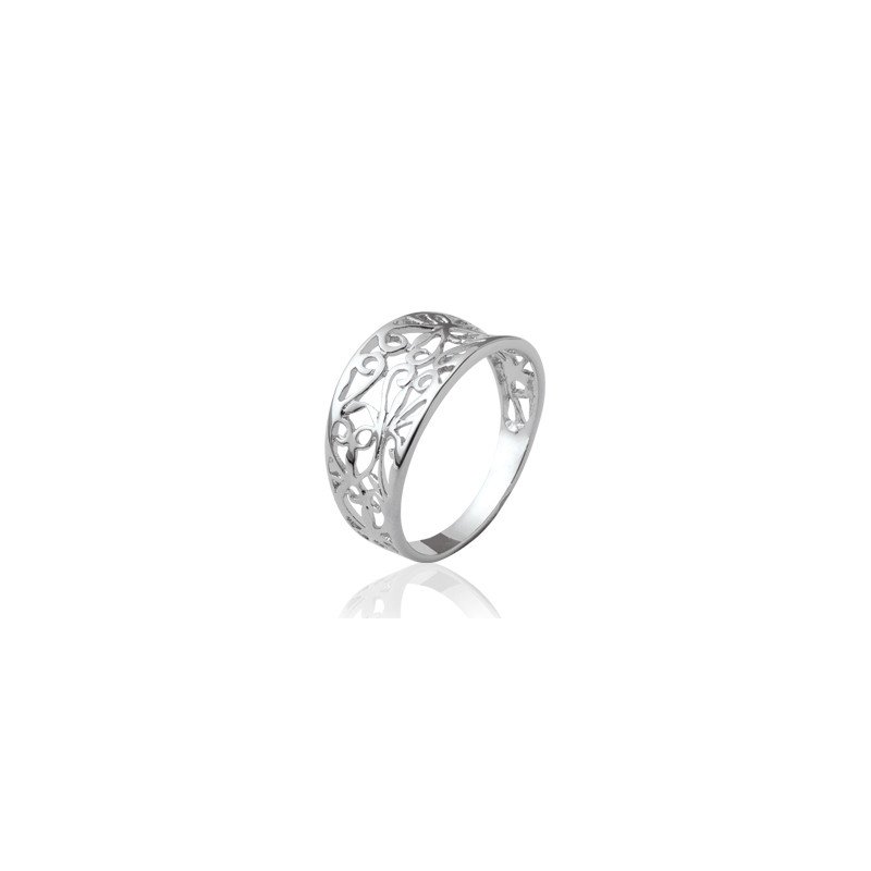Bague Argent 925 Dentelle Fleurie