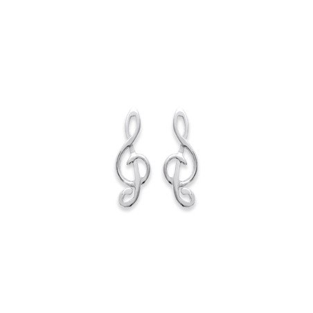 Boucles d'Oreilles Clé de Sol Argent 925 - Kara Bijoux