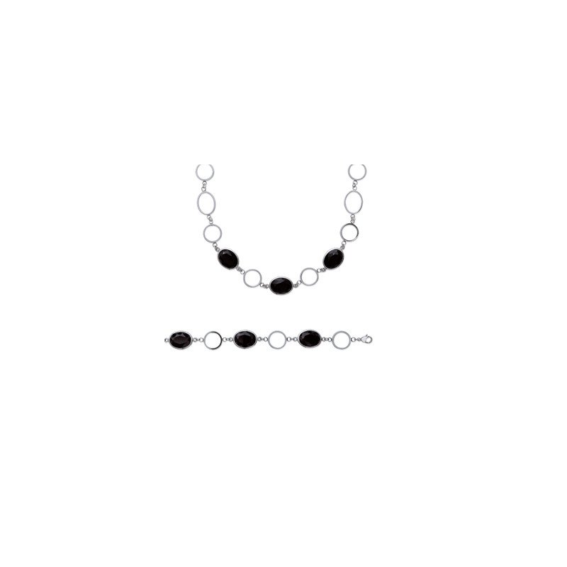 BRACELET ACIER IMIT. PIERRE