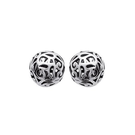Boucles d'oreilles Sphères Ajourées en Argent 925