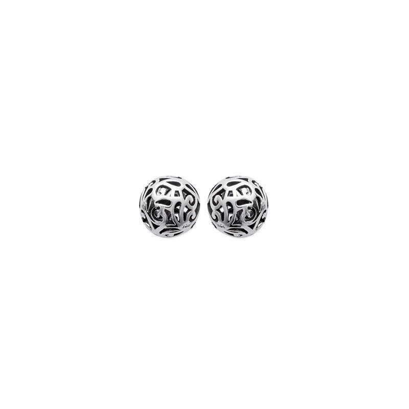 Boucles d'oreilles Sphères Ajourées en Argent 925