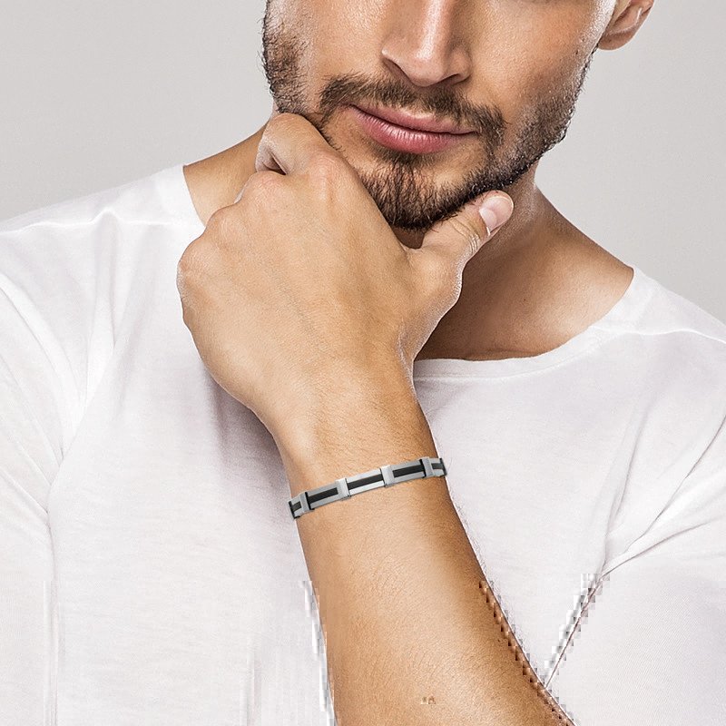 BRACELET ACIER CAOUTCHOUC