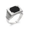 BAGUE ARGENT 925 AGATE NOIRE