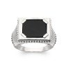 BAGUE ARGENT 925 AGATE NOIRE