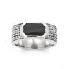 BAGUE ARGENT 925 AGATE NOIRE