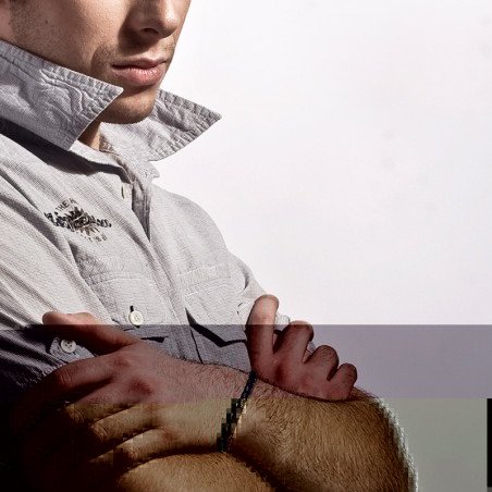 BRACELET ACIER CUIR