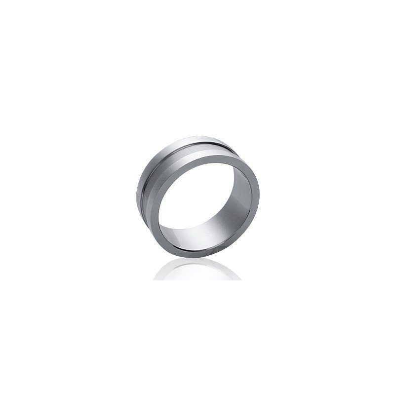 Bague Large Acier Brossé et Poli