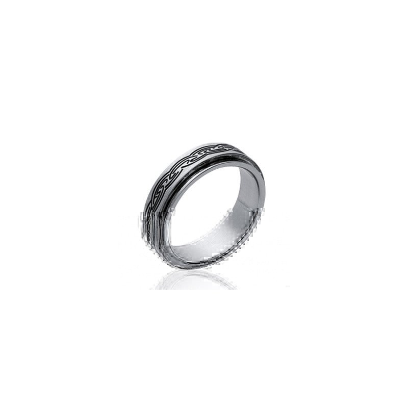 Bague Acier Motif Entrelacs