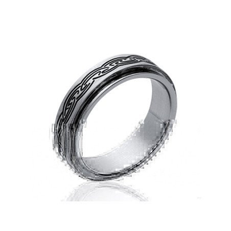 Bague Acier Motif Entrelacs