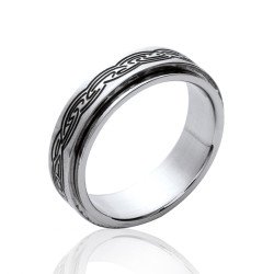 Bague Acier Motif Entrelacs - Bijou Moderne | Kara Bijoux