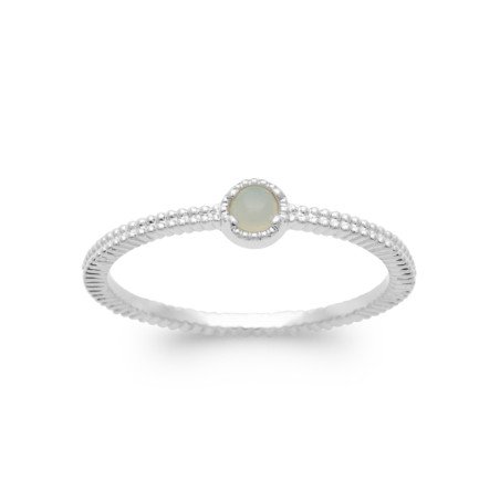 BAGUE ARGENT 925 RHODIE AGATE BLEUE