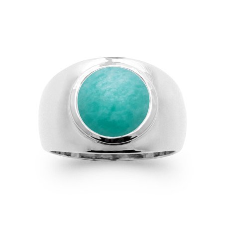 BAGUE ARGENT 925 RHODIE AMAZONITE