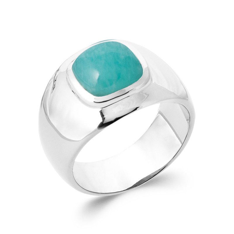 BAGUE ARGENT 925 RHODIE AMAZONITE