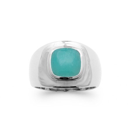 BAGUE ARGENT 925 RHODIE AMAZONITE