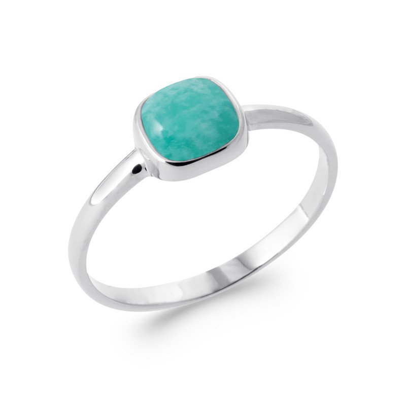 BAGUE ARGENT 925 RHODIE AMAZONITE