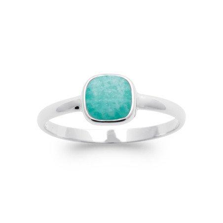 BAGUE ARGENT 925 RHODIE AMAZONITE
