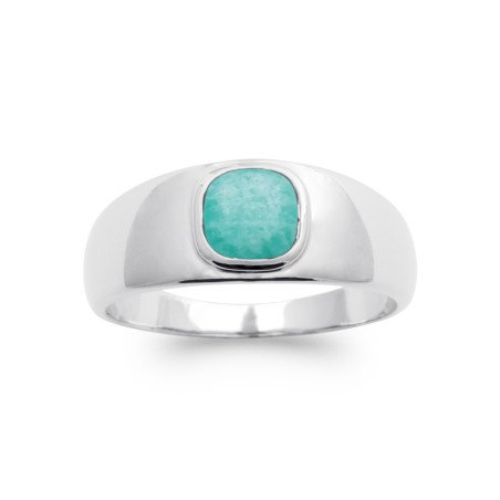 BAGUE ARGENT 925 RHODIE AMAZONITE