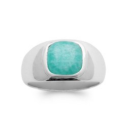 BAGUE ARGENT 925 RHODIE AMAZONITE