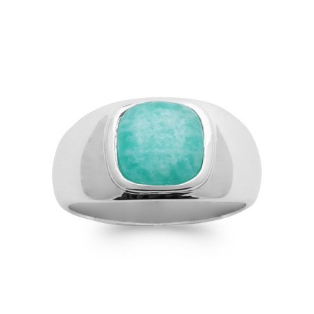 BAGUE ARGENT 925 RHODIE AMAZONITE