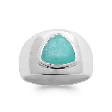 BAGUE ARGENT 925 RHODIE AMAZONITE
