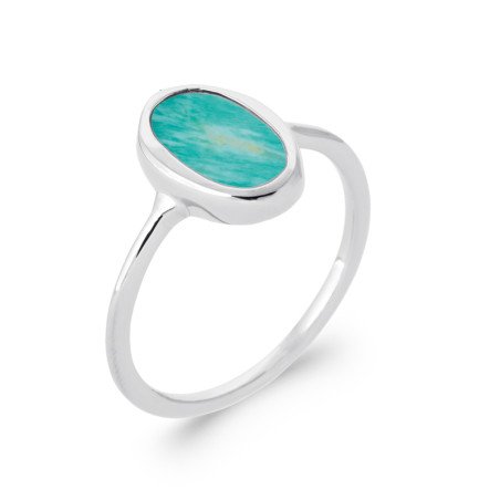 BAGUE ARGENT 925 RHODIE AMAZONITE