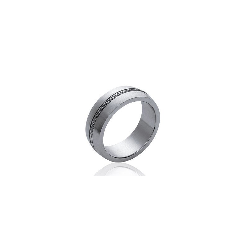 Bague Acier Brossé et Câble