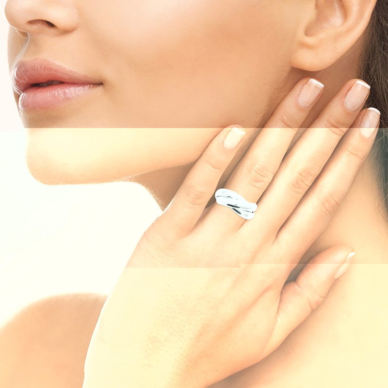 Bague Argent 925 Entrelacs Fluides