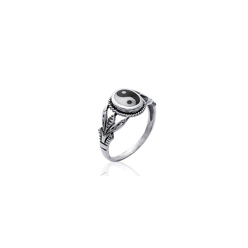 Bague Argent 925 Yin Yang Ornée