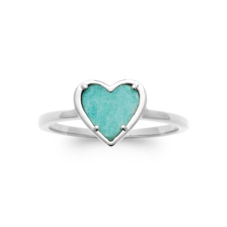 BAGUE ARGENT 925 RHODIE AMAZONITE