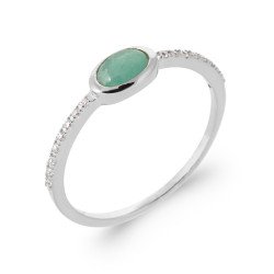 BAGUE ARGENT 925 RHODIE AMAZONITE