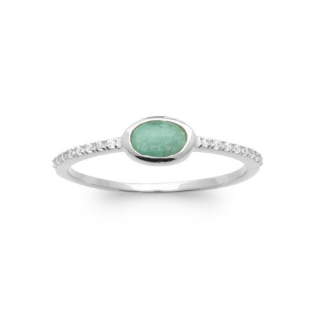BAGUE ARGENT 925 RHODIE AMAZONITE