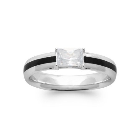 BAGUE ARGENT 925 RHODIE LAQUE OZ