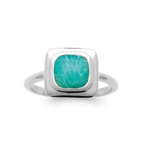 BAGUE ARGENT 925 RHODIE AMAZONITE