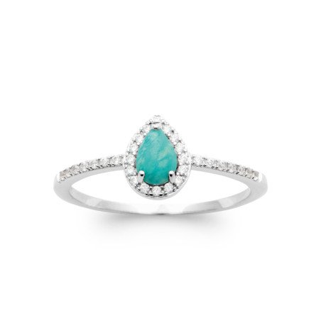 BAGUE ARGENT 925 RHODIE AMAZONITE