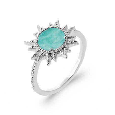 BAGUE ARGENT 925 RHODIE AMAZONITE