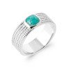 BAGUE ARGENT 925 RHODIE AMAZONITE