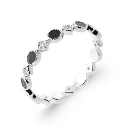 BAGUE ARGENT 925 RHODIE LAQUE OZ