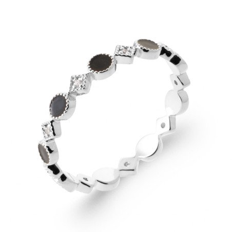 BAGUE ARGENT 925 RHODIE LAQUE OZ